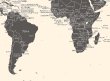 画像2: PROCEEDX美しい世界地図　パステルカラーベージュ1　学習ポスターミニマルマップA2サイズ　日本製1112　4つ折り送付 (2)