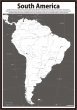 PROCEEDX美しい世界地図　南アメリカ　学習ポスターミニマルマップ　フレーム付きA4サイズ日本製1254