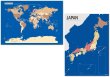 画像1: PROCEEDX美しい日本+世界地図セット パステルカラーブルー3 学習ポスターミニマルマップA2サイズ日本製 4つ折り送付 影付き1276 (1)
