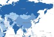 画像3: PROCEEDX美しい日本+世界地図セット パステルカラーブルー1 学習ポスターミニマルマップA2サイズ日本製　丸筒送付 影付き1304 (3)