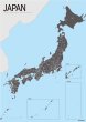 PROCEEDX美しい日本地図 パステルカラーブルー2 学習ポスターミニマルマップ A2サイズ日本製 影付き丸筒送付1321