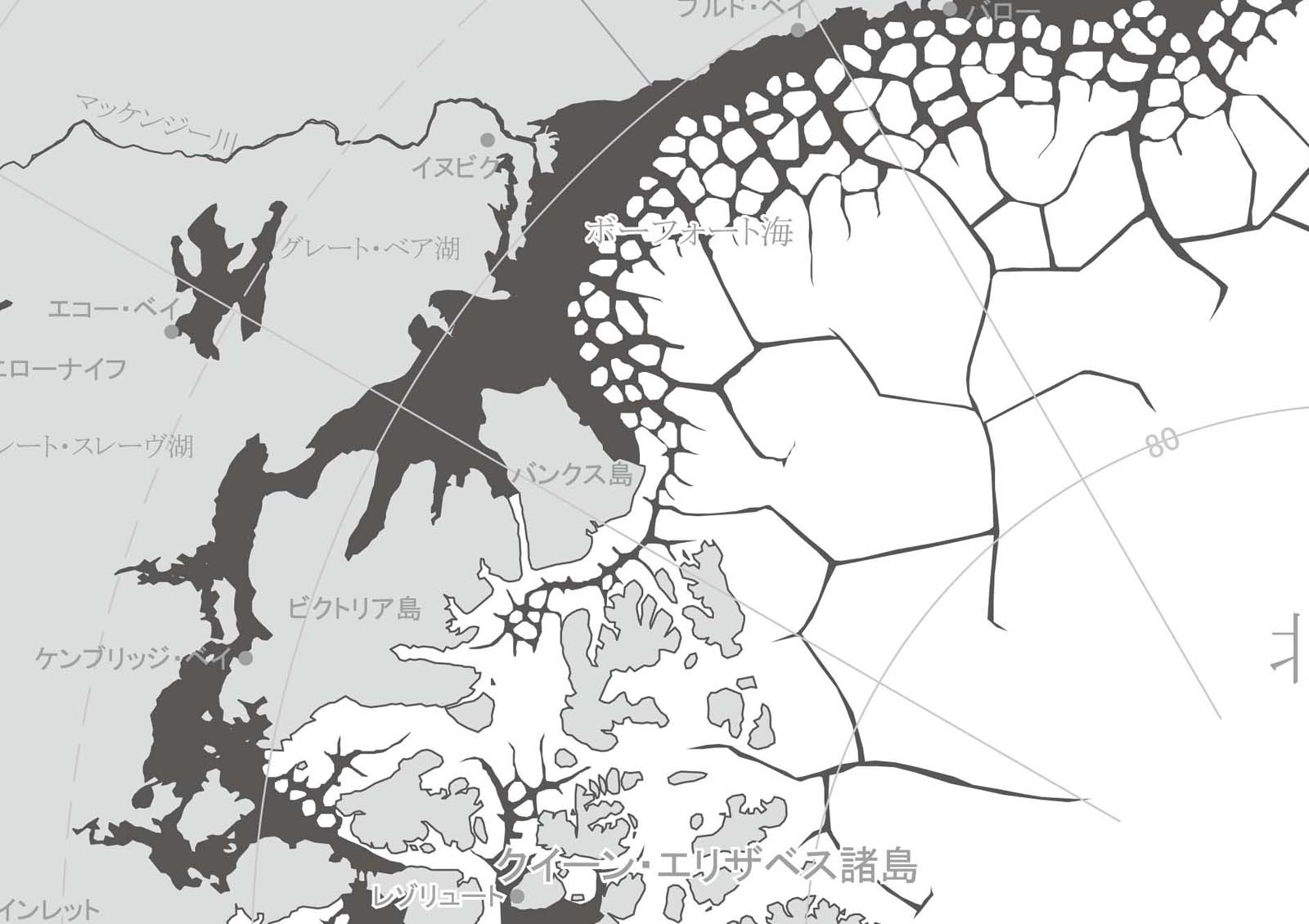 PROCEEDX美しい世界地図 北極 学習ポスター ミニマルマップ フレーム